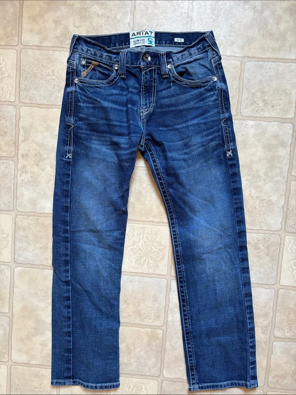 Ariat M7 Silverton Coltrane Slim Fit Straight Leg Jeans Mens 30x30 Dark Denim